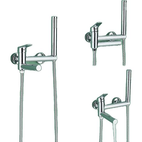 Robinet de baignoire, design mural, contrôle à une seule poignée, Chrome B1 (1/2)