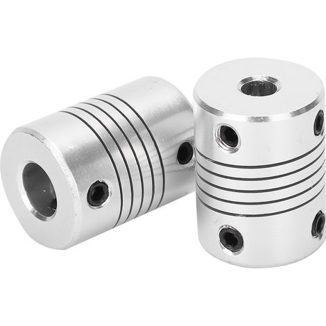 Accouplement Arbre Flexible 5x8mm en Aluminium pour Moteur Pas-à-Pas, Connecteur 2 Pièces pour Imprimante 3D CNC DIY, Manchon d'Accouplement Moteur (1/5)