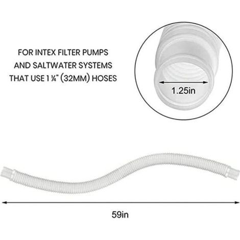 Tuyau pour Piscine - Intex - 2Pcs - 150cm - PVC Transparent - 32mm