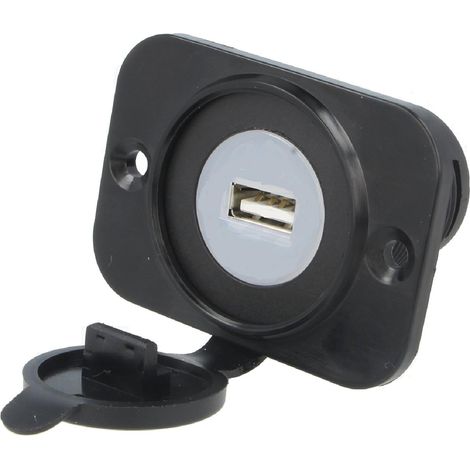 Adaptateur Allume-cigareUSB - 5V2.1A - Clapet - Noir