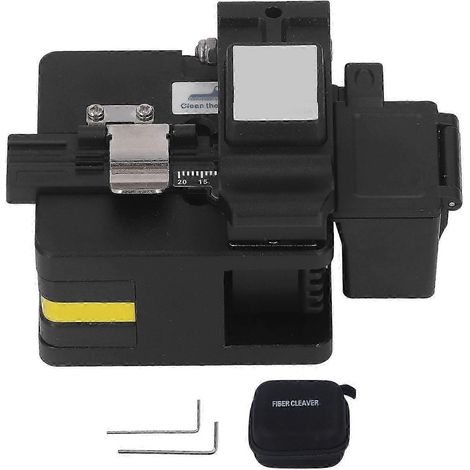 Kit de coupe de fibres optiques de précision pour connecteurs thermofusibles à froid avec bac à déchets, noir (1/4)