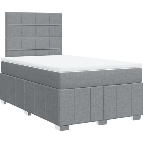 Maison Exclusive - Boxspringbett mit Matratze Hellgrau 120x200 cm (1/5)