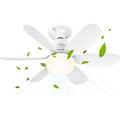 Ventilateur plafond LED 52 cm – Éclairage variable, douille E27 – Silencieux – Pour chambre (1/4)