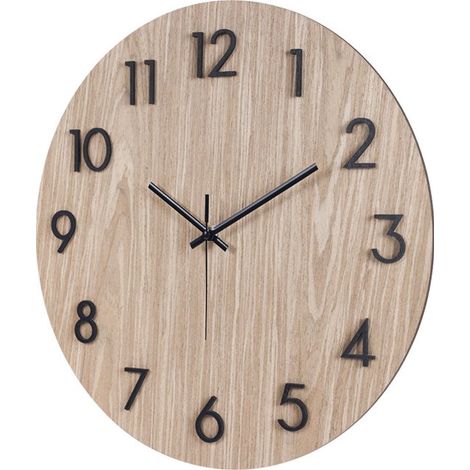 1 Horloge murale, Design scandinave, Chiffres lisibles, MDF, Ø 38 cm, Intérieur salon chambre (1/5)