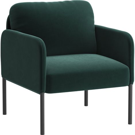 Un fauteuil au confort naturel, pensé pour le quotidien - Fauteuil avec dossier enveloppant et pieds en métal fin,Vert