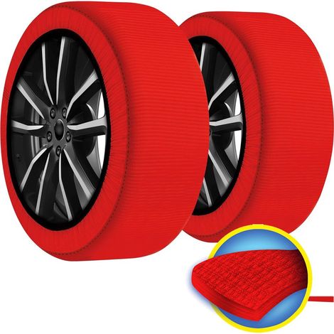 TrAdE Shop Traesio - Set 2 Calze Da Neve Catene Per Auto Omologate In Tessuto 3d Per Grande Aderenza - XXL (1/5)