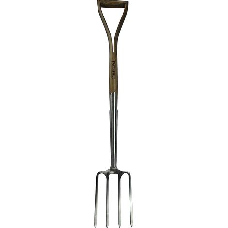 Faithfull RI11-VRSSDFWSYD Prestige Stainless Steel Digging Fork Ash Handle FAIPRESDFSS