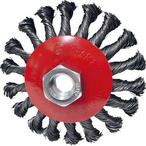 KS Tools Rostfreie Kegelform-Stahldrahtrundbürste, 0,5 mm, Ø 100 mm