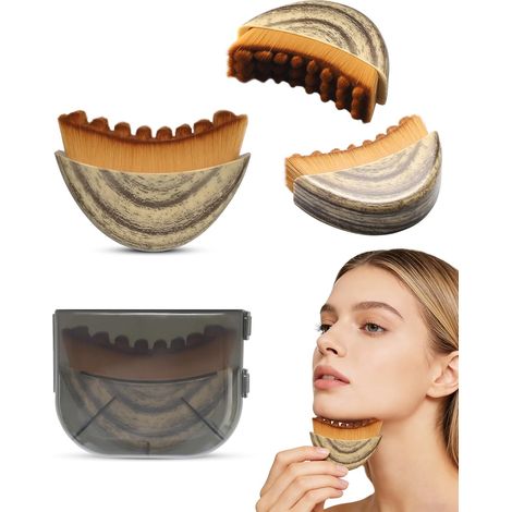 Brosse de massage lymphatique, brosse contour du visage, brosse sèche pour le menton et la mâchoire, design ergonomique, respectueuse de la peau (2)
