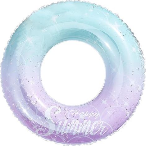Salvagente per adulti in PVC ecologico rinforzato, con valvola a sgancio rapido, design ergonomico stabile e motivi vivaci resistenti ai raggi UV, ideale per la spiaggia e la piscina. (1/5)