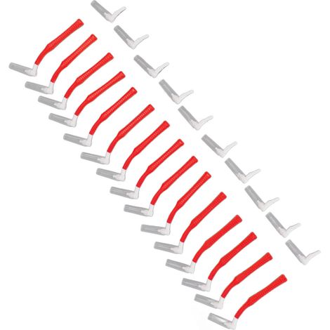 Lot de 25 brosses interdentaires en forme de L, à pousser et à tirer, pour le soin bucco-dentaire, le blanchiment des dents et le nettoyage orthodontique (rouge).