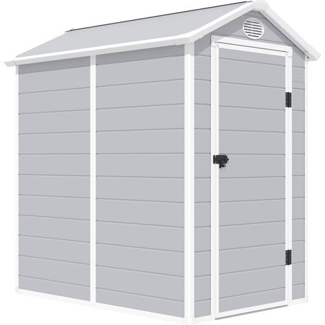 Casetta Box da Giardino in Plastica 134x192x204 cm Grigio (1/3)