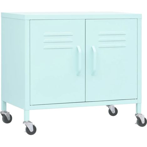 Armario móvil práctico con estante ajustable 60 x 35 x 56 cm acero color menta 020046899 (1/5)
