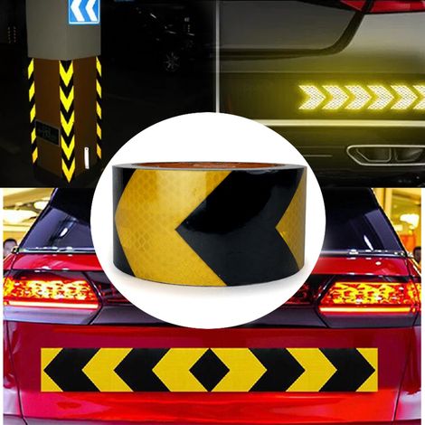 Nastro adesivo rifrangente giallo con frecce nere, per segnalazione parcheggi - 50mm Misura - 50mm x 10 Metri (1/4)