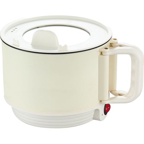 Mini Cuiseur Électrique Portable 220V - Marmite Chaude Rapide, Idéal pour Soupes, Nouilles et Steaks en Camping - Blanc