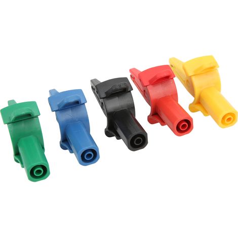 5 Pièces Pinces de Test Multimètre 10A 600V-1000V Portables avec Câbles Banane 4mm Multicolores