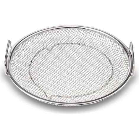 Écumoire en Acier Inoxydable, Plateau de Barbecue Rond Amovible à Double Oreille en Acier Inoxydable de 8,7 Pouces, Passoire de Cuisine avec Poignée pour Frites, Cuisines Outil de Filtre (1/5)