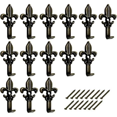Accroche Cadre Fixation Murale Lot de 15 crochets crochets pour tableau forme lis avec clous crochets de 3 cm pour Accroche Cadres Photo Photos Peintures (1/5)
