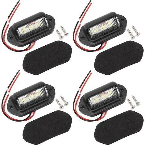 4 Stück 12V 6LED Kennzeichenleuchten, helles weißes Licht, wasserdicht für Auto