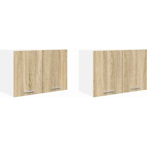 Maison Exclusive - Armadio pensile 2 pcs Quercia Sonoma e Bianca 60 x 31 x 40 cm