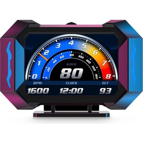 Instrument HUD de voiture, accéléromètre, inclinomètre, système de diagnostic embarqué compatible avec tous les modèles (1/4)
