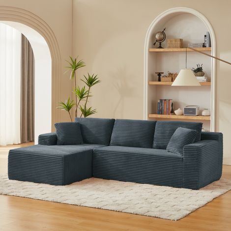 Canapé modulable 252,5x163x65 cm gris foncé, convertible, confortable et déhoussable (1/5)