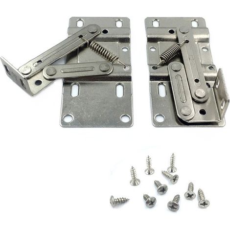 Lot de 2 charnières pliantes pour plateaux, charnières ciseaux pour placards de cuisine ou de salle de bain, compatibles avec les cadres réversibles et sans cadre. (1/5)