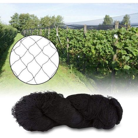 1 Filet anti-oiseaux, Maille nylon léger, Protection plantes fruits, 7.5x15m Noir, Jardin verger agricole (1/4)