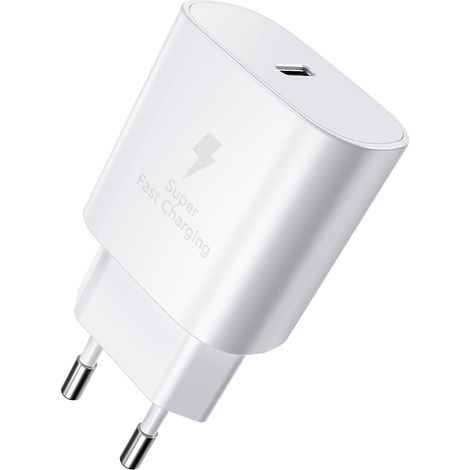 Chargeur USB-C 25 W, prise USB-C, adaptateur secteur PD 3.0, chargeur rapide universel USB-C, compatible avec les Samsung Galaxy S22/S23/S24, Google Pixel et tablettes. (1/5)