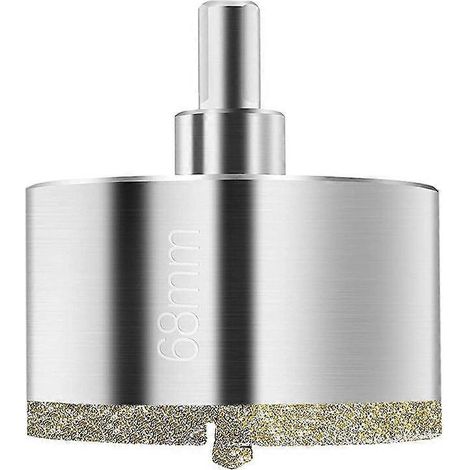 Scie cloche diamantée 68 mm, foret diamanté avec guide de centrage, scie cloche pour carrelage avec revêtement diamanté pour la découpe du verre, du carrelage, de la céramique, etc. (1/5)