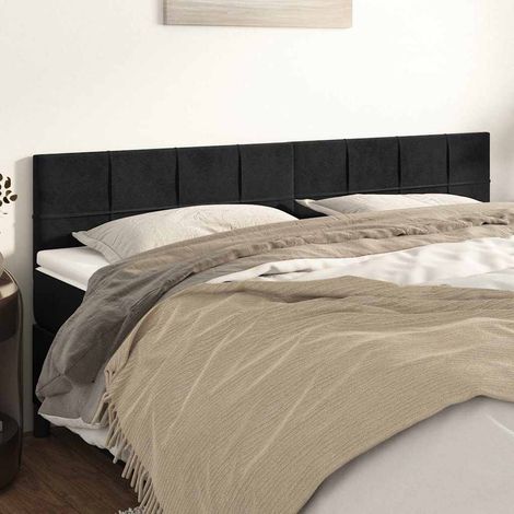 vidaXL Cabeceros terciopelo negro 160x5x78/88 cm (1/5)