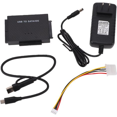Lecteur de disque dur USB 3.1 Type-C vers IDE, adaptateur Serial ATA, convertisseur universel avec alimentation 2A pour disques durs de 2,5 à 3,5 pouces (1/5)
