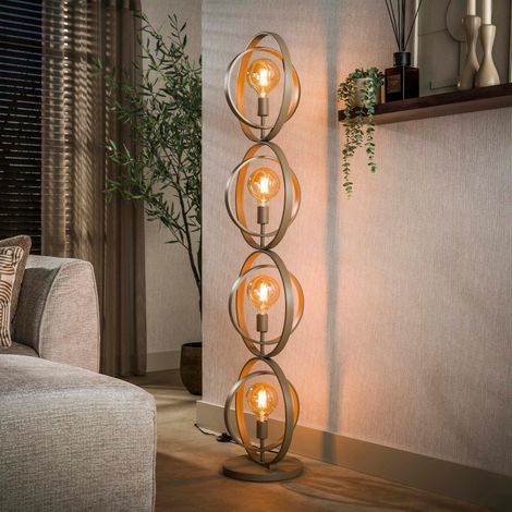 Lampadaire moderne beige 4 anneaux pivotants TRIBECA (1/5)