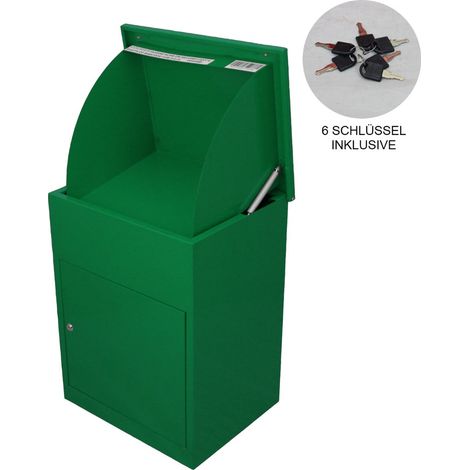 Paketkasten Paketbriefkasten Briefkasten für Pakete Briefkasten mit Paketfach Paketbox Postbox Paket-Dropbox Paketstation für zuhause Paket-Standbriefkasten Paket-Briefkasten abschließbar Grün