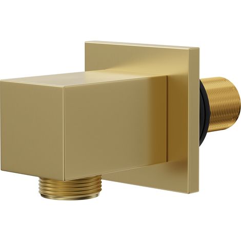 Colore Square Brushed Brass Deluxe Shower Elbow (1/5)