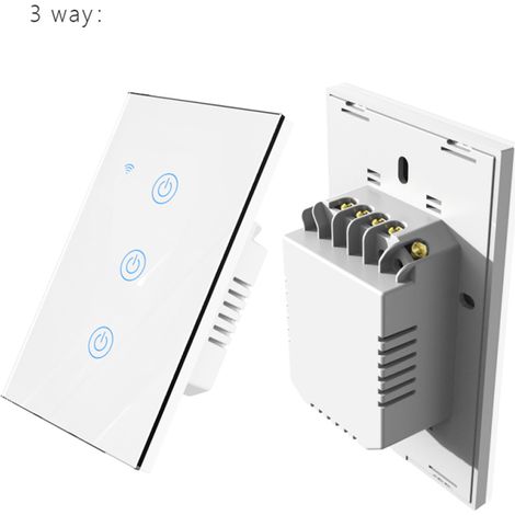 WiFi Touch Panel Switch Home Smart Switch Panel LED Indicator Light Tempered Glass Panel Light Switch Work with Tuya App Wall Touch Smart Switch (1/5)