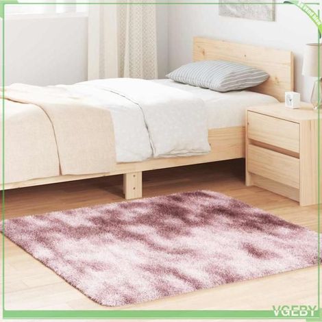 4102865 Tapis Shaggy à poils longs NAVARRA rose poudré 120x120 cm (1/5)