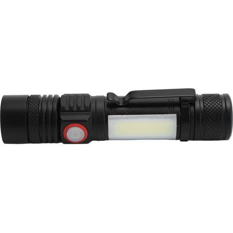 Elektrische Taschenlampe T6+COB Teleskop-Zoom Leistungsstarke Taschenlampe mit zwei Lichtquellen Outdoor-Taschenlampe (1/5)