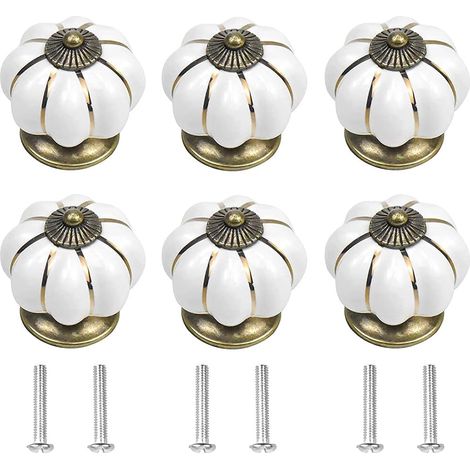Pièces Bouton de meuble, Boutons de placard, Boutons de tiroir de porte Poignée, Poignées de placard en céramique, Accessoires, Blanc (1/5)