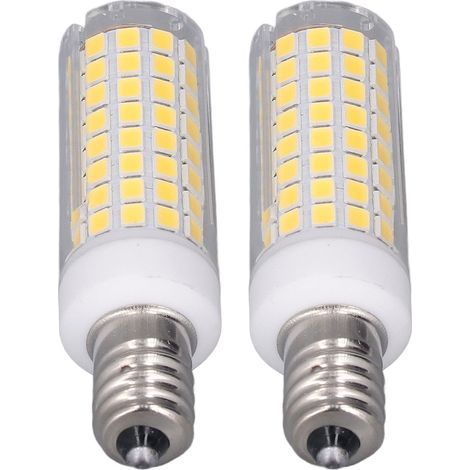 Lot 2 ampoules LED mas – 102 LED – 10W dimmable – PC céramique – E12 – 100-120V – lumière naturelle – économie énergie (1/5)