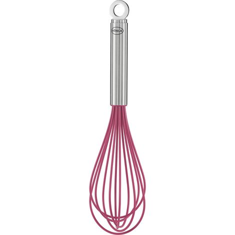 RÖSLE Frusta in silicone Pink Charity Edition, rosa, in acciaio inossidabile 18/10, resistente a temperature fino a 220 °C, lavabile in lavastoviglie, lunghezza 27 cm (1/5)