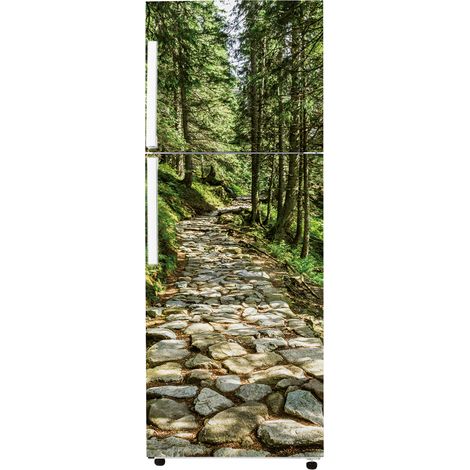 Stickers Frigo - Chemin - 65x150 cm - Idéal pour frigo 55x150 cm - Adhésif BRILLANT (1/2)