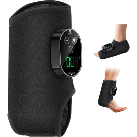 Appareil de massage des pieds 3 en 1, électrique, sans fil, avec 3 modes de massage, 6 niveaux de chaleur et 3 réglages de minuterie, portable pour les chevilles, le talon, la plante et le dessus du p (1/5)