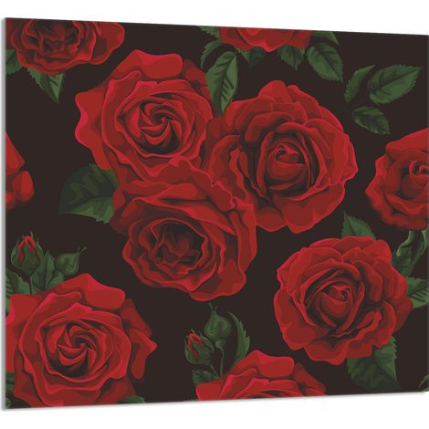 Panneau de verre POUR la cuisine 65x60 Roses (1/5)