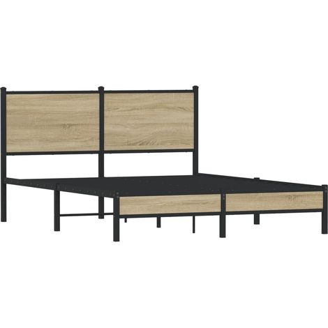 Estructura de cama sin colchón metal roble Sonoma 150x200 cm vidaXL (1/4)