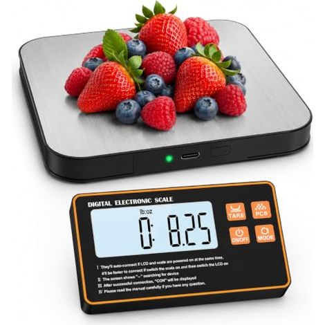 Balance Alimentaire Calcul Calories, Balances de Cuisine Precision 15kg/1g avec Affichage Divisé, Écran LCD Magnétique, 7 Unités Fonction Tare, Acier Inoxydable pour Pâtisserie, Cuisine (1/5)