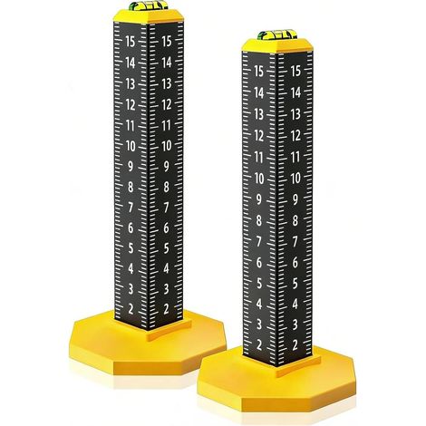 Set aus 2 Bauhöhenmessern mit Magnetfuß – Vierseitige Leiter zum Ausrichten von Böden, Decken und Fliesen – Präzisionsmesslineal für Schreinerarbeiten, Renovierungen und