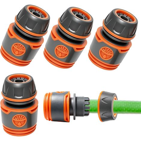 4 Pièces Connecteur Tuyau Arrosage 1/2 Pouce, Raccord Rapide Tuyau Arrosage Universel, Embout Tuyau Arrosage pour Jardin, Adaptateur Robinet Tuyau Arrosage, Raccord Tuyau d'Arrosage sans Accessoires (1/5)
