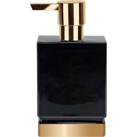 Seifenspender Roma Flüssigseifen-Spender Porzellan 300ml Schwarz/Gold (1/5)