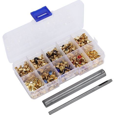 Rivetti con strass colorati da 8 mm – Decorazione fai da te per borse, cappelli, abbigliamento e scarpe (1/5)